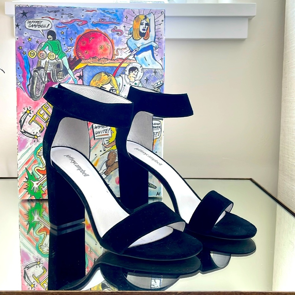Jeffrey Campbell Lindsay black suede heels size 8 1/2